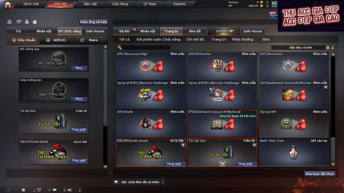 shop acc cf uy tin gia re